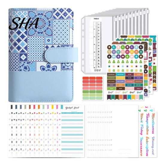 Expense Tracker Binder A6 Zipper Budget Planner, Cash Tracking Notebook with Dividers, Spiral Multi-functional Accounting Pages for Financial