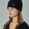 VARZAR Шапка бини вафельной вязки с изогнутым логотипом VA черная