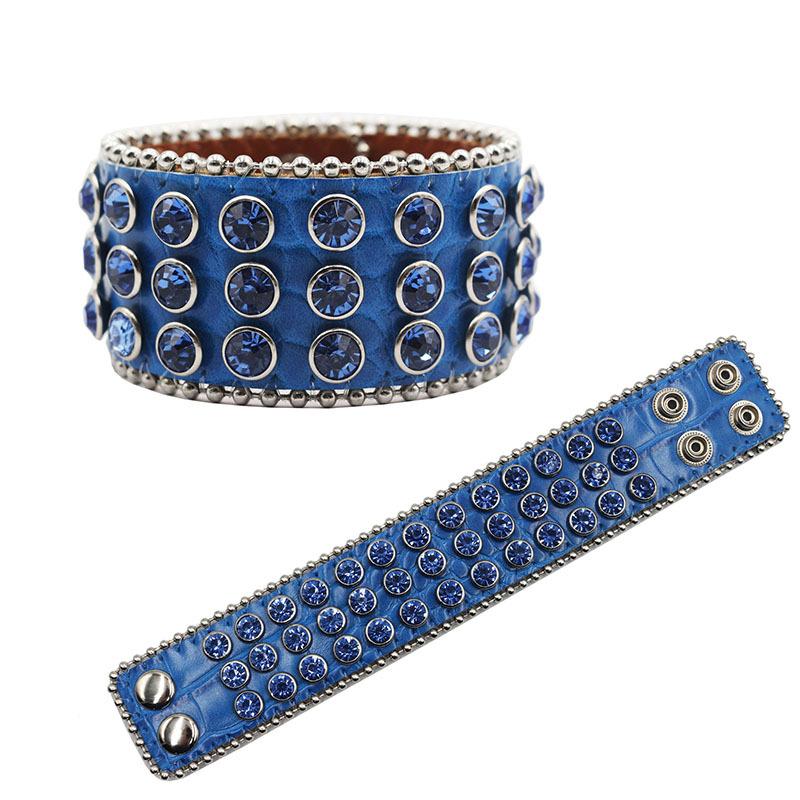 Европейский и американский хип-хоп браслет со стразами, модный дизайн, инкрустированный бриллиантами, кожаное украшение на руку из полиуретана