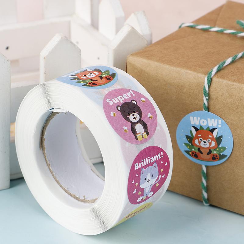 500 шт. Учителя награды наклейки милые животные наклейки школа мотивационные наклейки