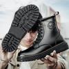 Мужские ботинки Dr. Martens Британский стиль Высокие кожаные ботинки Мужская обувь Зимние Велюровые Теплые Хлопковые Ботинки Рабочие Короткие кожаные ботинки Сноубутсы