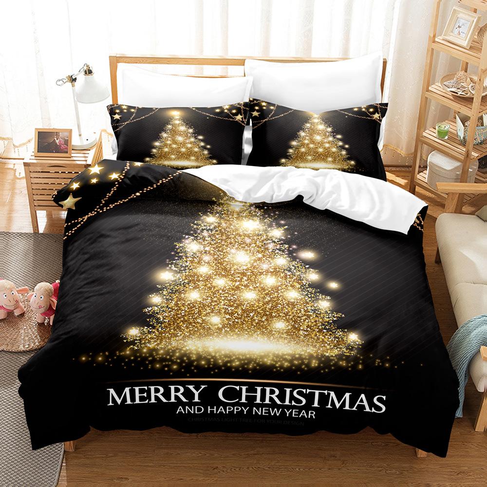 3D Рождественский комплект постельного белья для женщин, простые праздничные пододеяльники, наволочки 2/3 шт., подарки для подростков и взрослых, роскошный чехол