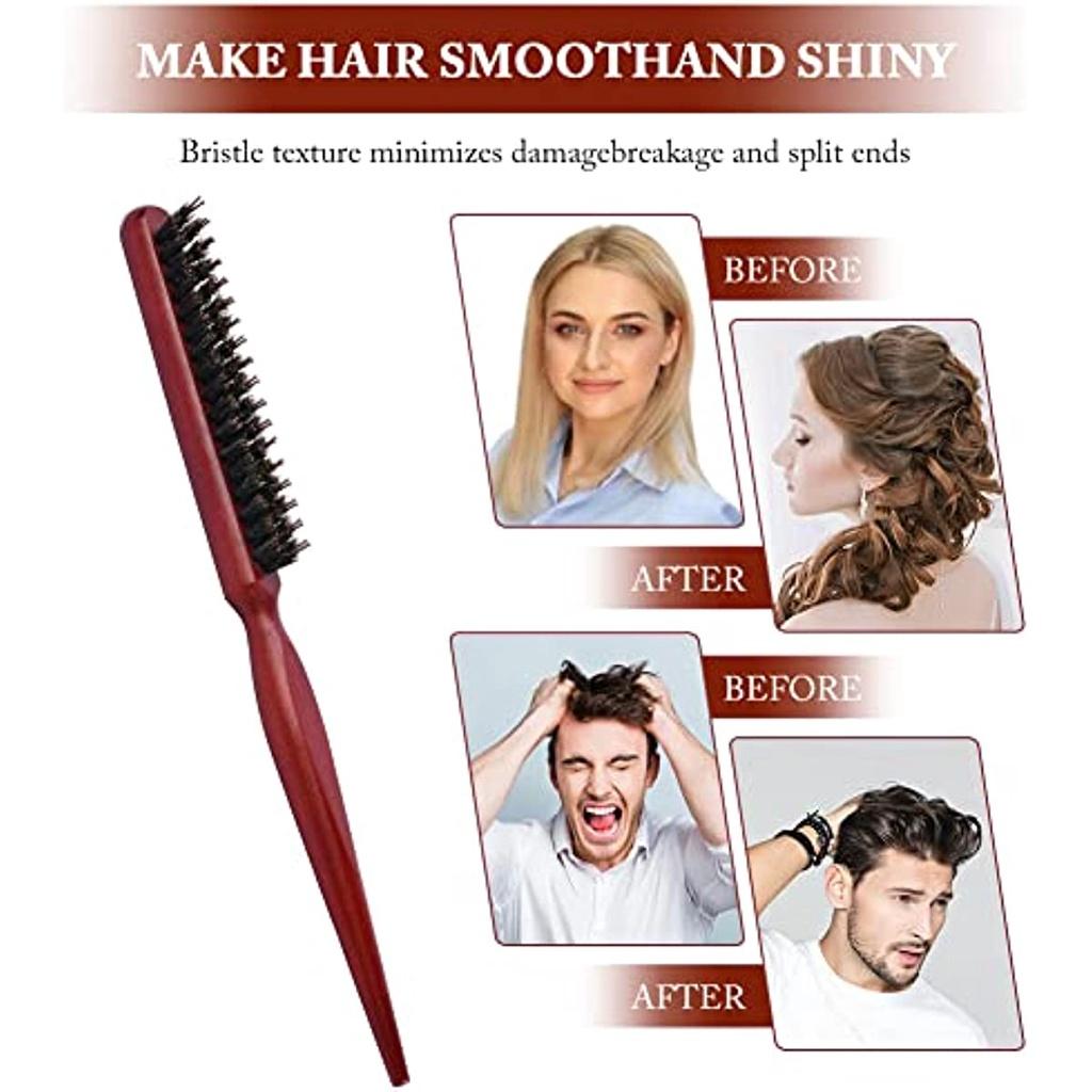 Anti Iron Comb, Wild Boar Bristle Curly Hair Brush, Natural Wood Hair Brush, Professional Salon Hairdressing Comb, Creating Fluffy Hair