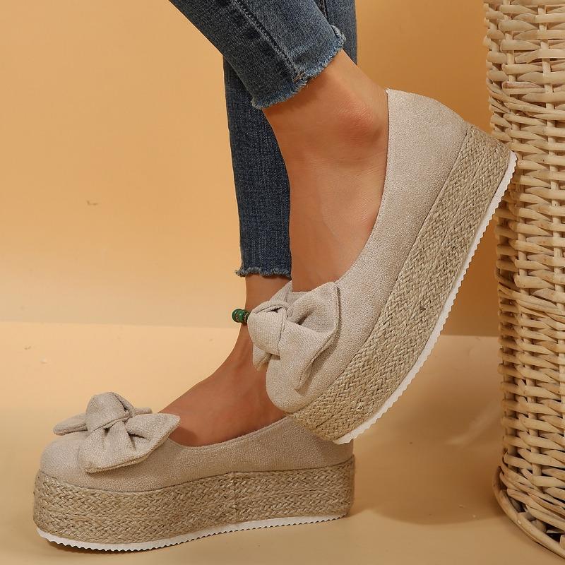Мода 2024 года, новые модные плетеные мокасины, женские толстые эспадрильи на платформе без застежек, дышащая нескользящая обувь