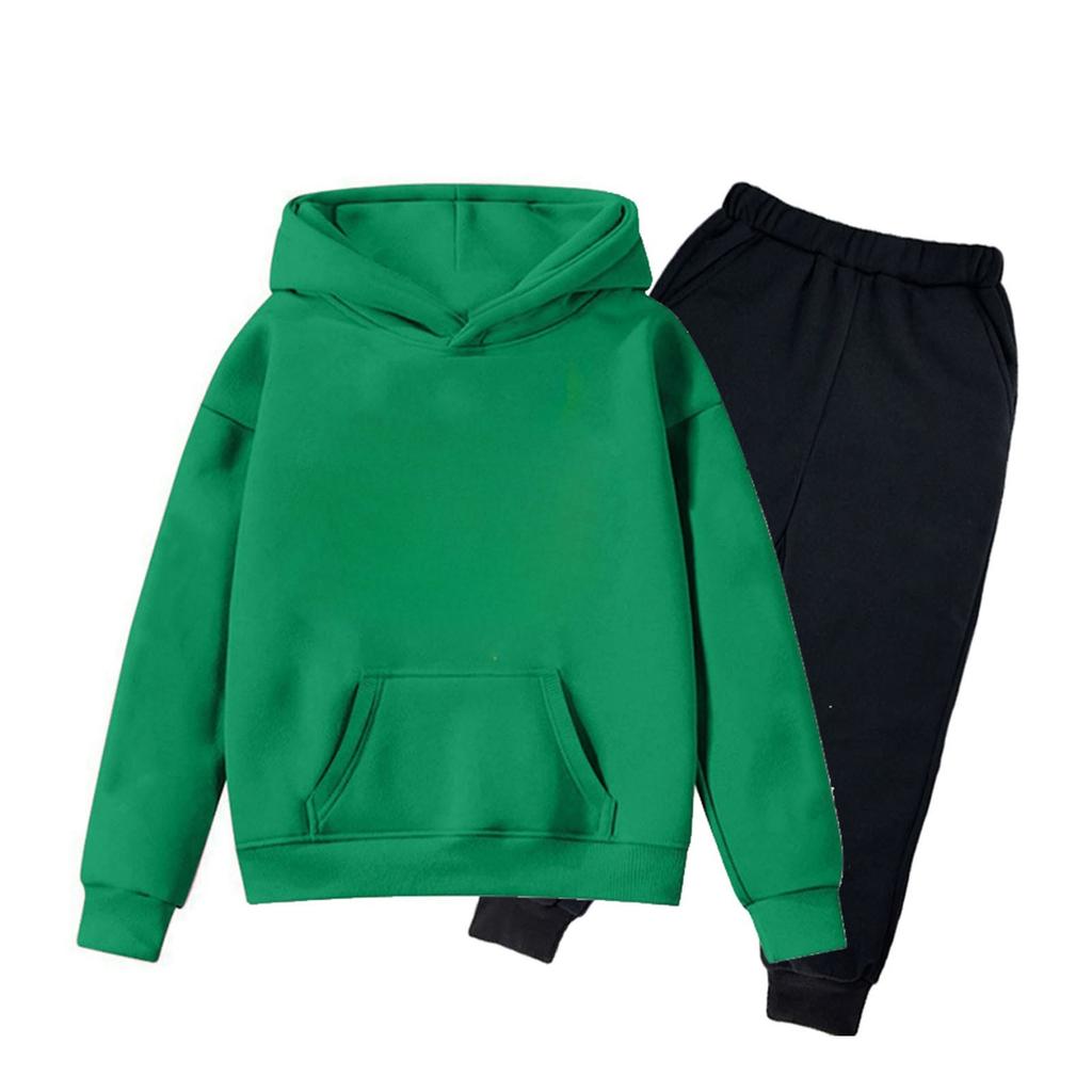 Children's Solid Color Sweatshirt Set (pants + Top)