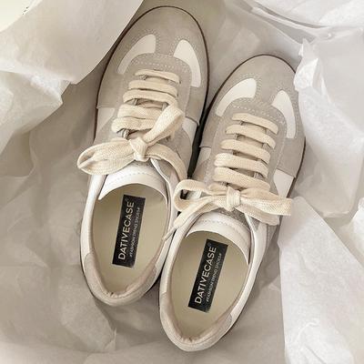 Новая кожаная женская обувь спортивная универсальная с мелким вырезом весна и осень белые туфли женские на плоской подошве с круглым носком повседневная модная