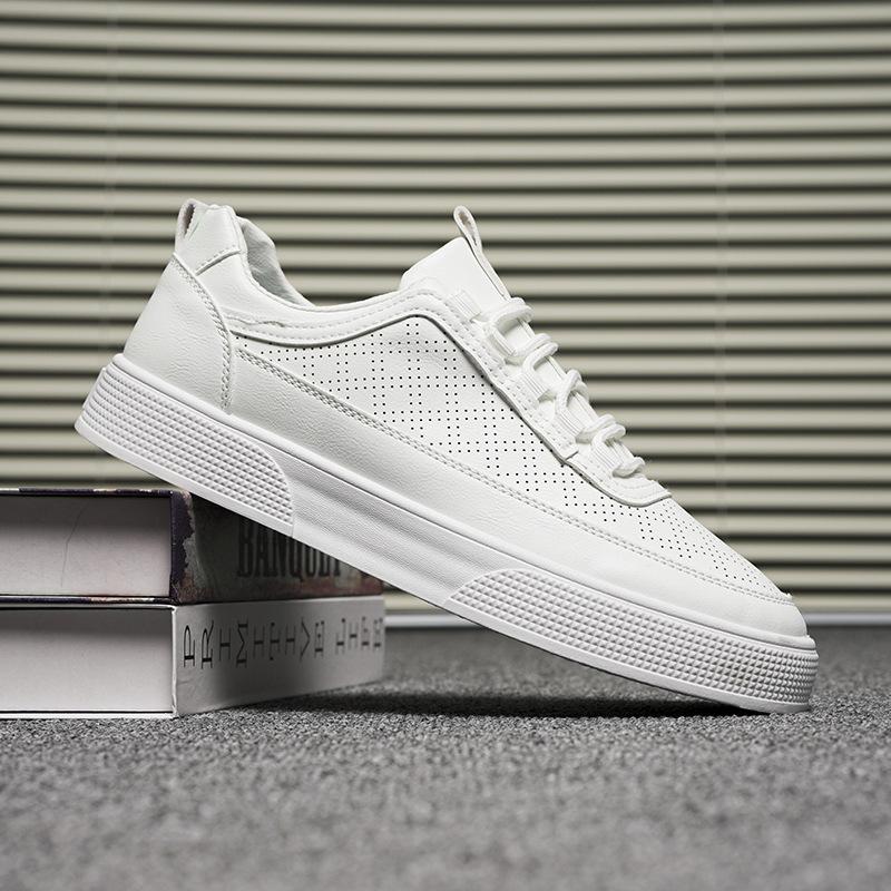 White Shoes Summer Casual Breathable Men's Anti Slip Trend Thick Soled Board Shoes Fashionable Sports Men's Shoes