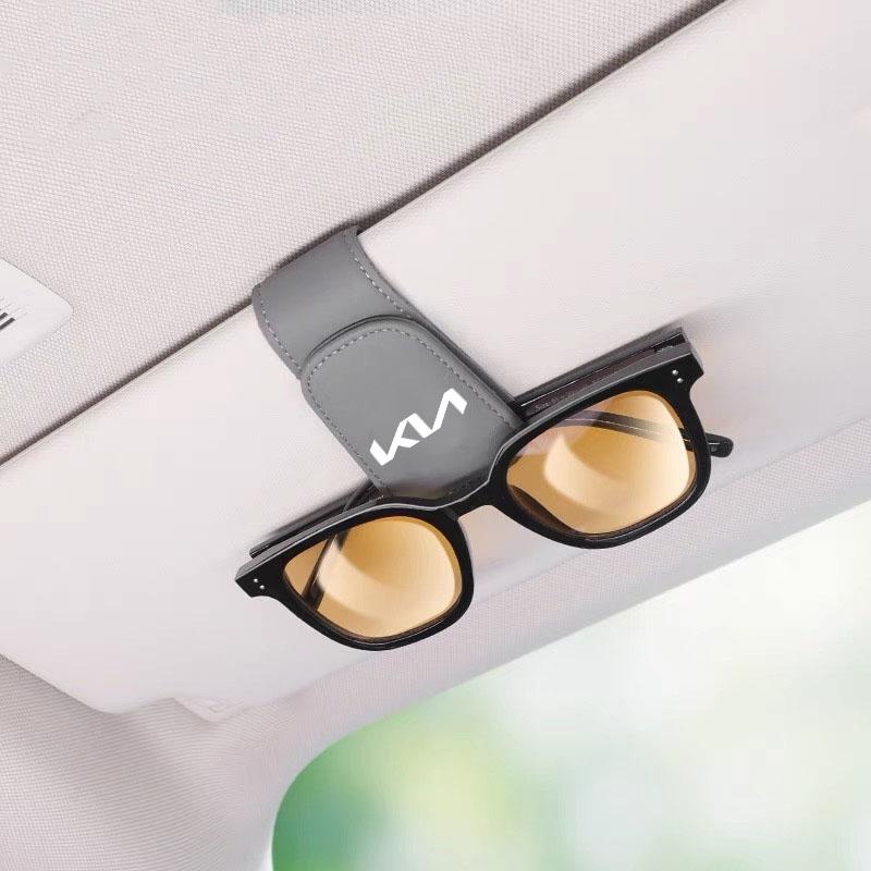 BKPVCT1 Car Sun Visor Glasses Clip Leather Eyeglasses Clip Automobile Sunglasses Holder For Kia Rio 3 4 K2 K3 X-Line Car Accessories