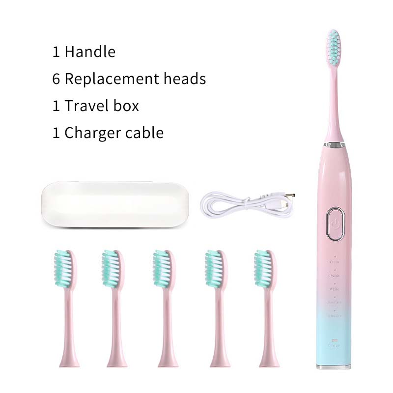 Ultrasonic Electric Toothbrush Rechargeable USB for Adults Teeth Whitening 5Mode Sonic Tooth Brushes Smart Timer with Travel Box