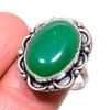 Кольцо из стерлингового серебра 925 пробы с натуральным зеленым ониксом, размер 10 I2E14