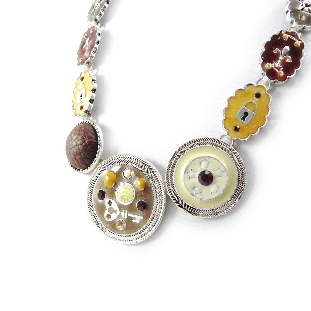 Les Trésors De Lily [H9880] - Brown 'Babouchka' Designer Necklace