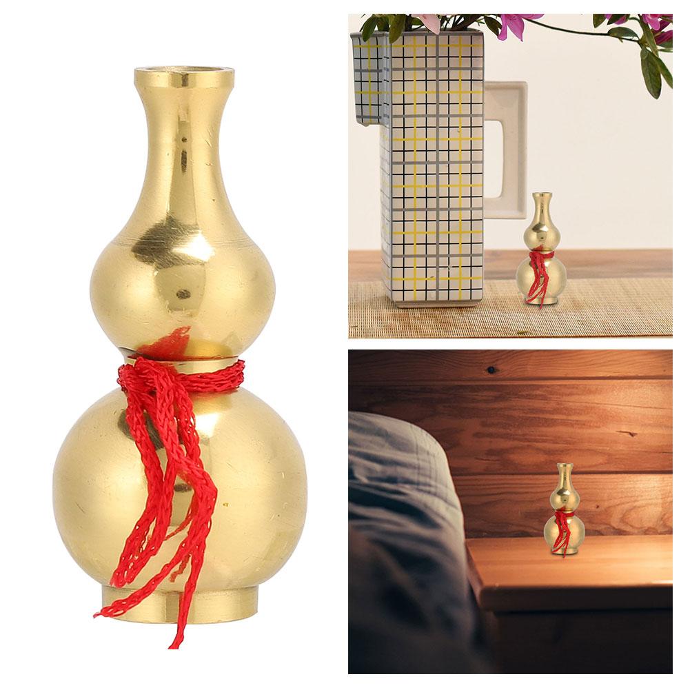 Brass Gourd Money Drawing Feng Shui Enhance Lucky Ornament Craft Buddhist Supplies
