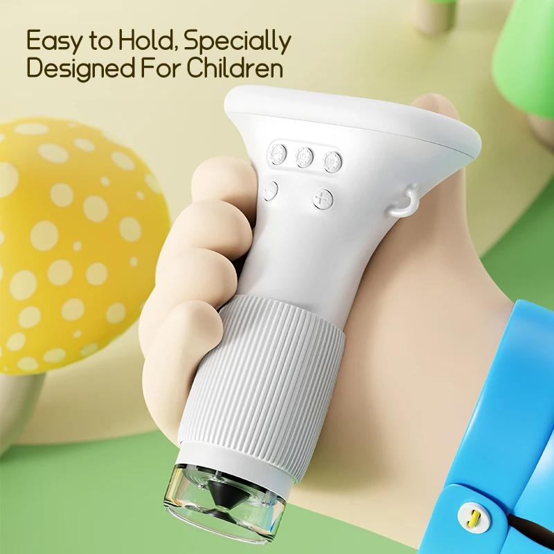 For Microscope Kids Children Microscope With 2 Inch Screen 1000X Zoom Mini Handheld Microscope Camera Christmas Birthday Gifts