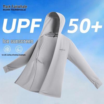 Мужская куртка с капюшоном UPF50+ из ледяного шелка для защиты от солнца