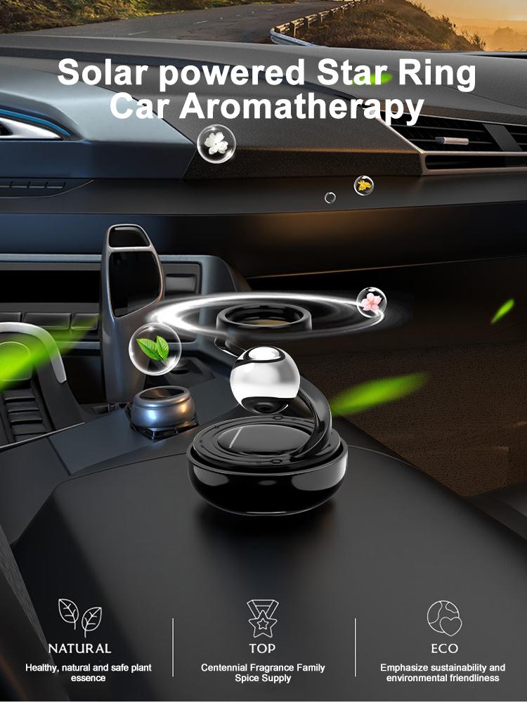 2pcsSolar Car Air Freshener Interstellar Levitation Rotating Auto Flavoring Car Perfume Deodorant Diffuser Interiors Accessories