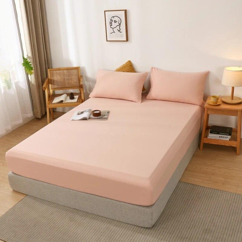 Высококачественный защитный чехол для матраса из 100% хлопка, регулируемая простыня 160x200, без наволочки, в клетку