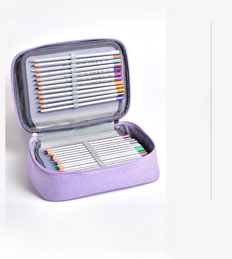 Водонепроницаемый пенал для карандашей 72 цветов - 120 отверстий, большая вместимость, со съемными секциями для рисования и канцелярских принадлежностей