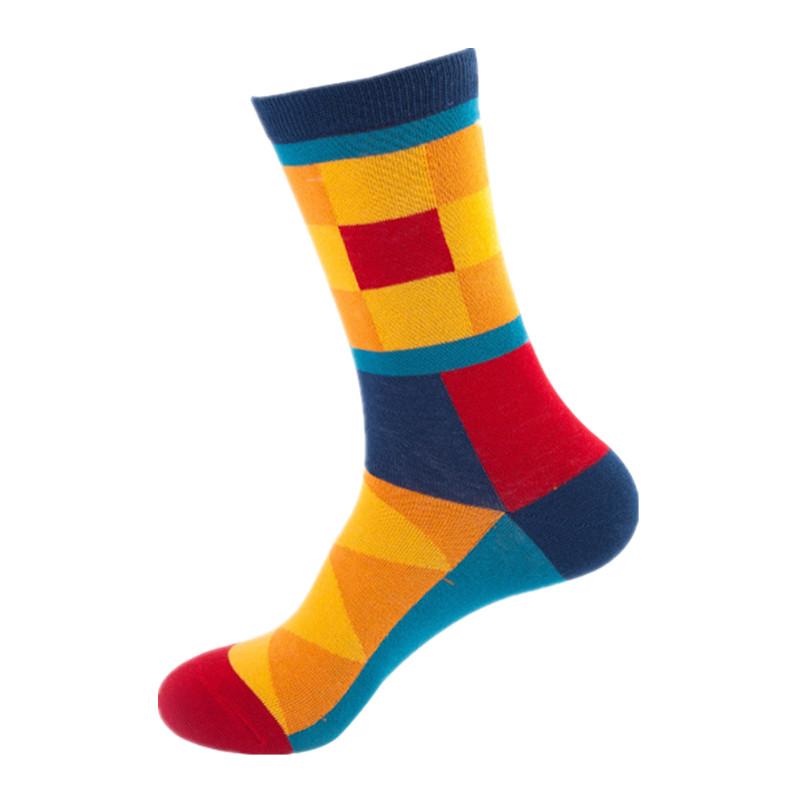 46 моделей хлопковых модных геометрических деловых мужских счастливых носков унисекс для мальчиков гребенные хип-хоп уличные скейтборды смешные высокие носки