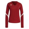 Quickset Slim Fit V-Neck Raglan Long Sleeve T-Shirt Women Tops Red H61883