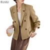Women Casual Turn Down Collar Long Sleeve Thin Cardigan Tops