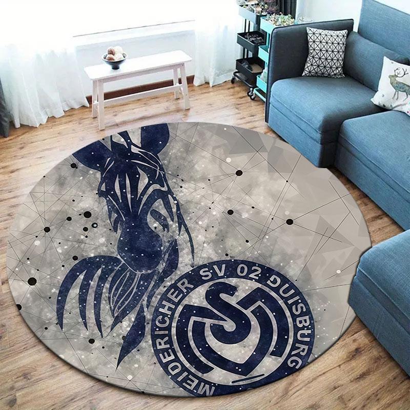 MSV Duisburg Round Area Rug,Carpet Rug for Living Room Bedroom Sofa Playroom Decor,Non-slip Floor Mat