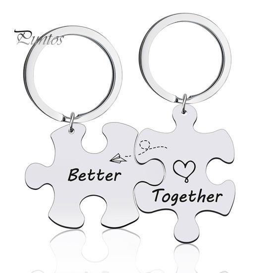 2 шт пара брелок ожерелье вместе лучше головоломка из нержавеющей стали DIY брелок для ключей держатель рюкзак кулон орнамент подарок парню и подруге