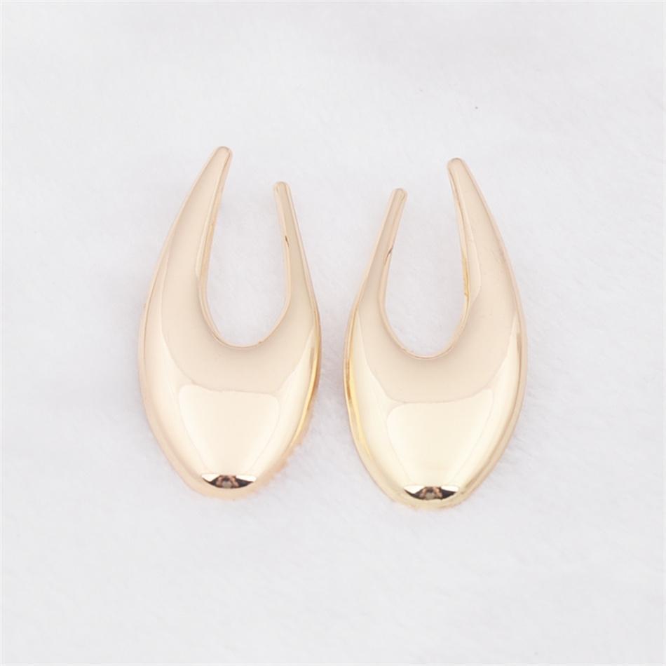 Простые гладкие большие серьги-капли для женщин, новые модные геометрические U-образные металлические золотые длинные серьги, ювелирные изделия Mujer Brincos