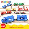 Wooden Track Electric Magnetic Train Fire Rescue Scene Compatible with Thomas Train Track All Brands Railway Gift For Kids