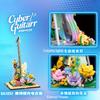 Non-Toxic Cool Electric Guitar With Lights Small Particle Building Blocks Flowers Bricks Musical Instrument Assembly Toy For Kids Gifts