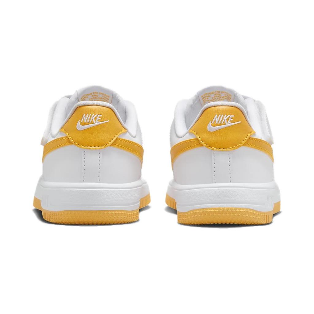 Nike Air Force 1 Slip Resistant Abrasion Resistant Low top Kids' Skateboarding Shoes White Gold FN0237-109