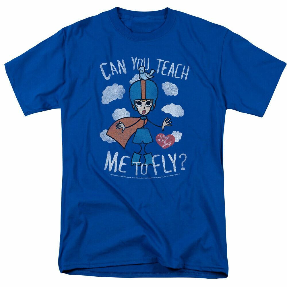 26 I Love Lucy Fly Logo T Shirt Lucy Mens Licensed Classic TV Royal Blue Unisex T-Shirt