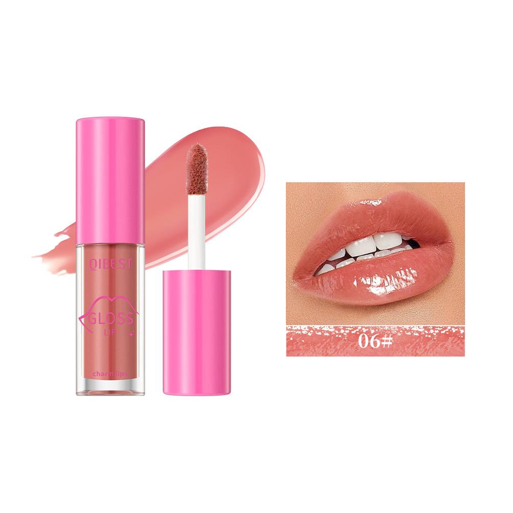 QIBEST Mirror Glow Lipstick Nourishing Moisturising Not Easy To Take Off Natural Three-dimensional Long-lasting Liquid Lipstick