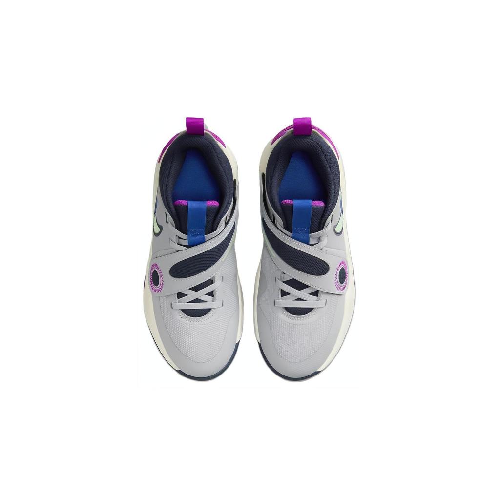 Nike Детские баскетбольные кроссовки Team Hustle D 11 GS, нескользящая подошва, амортизация, низкий профиль, серо-синие FN5005-001