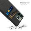 Dual Card Holder Phone Case for iPhone 15 Pro Max Hard PC+Cloth Anti-scratch Phone Cover