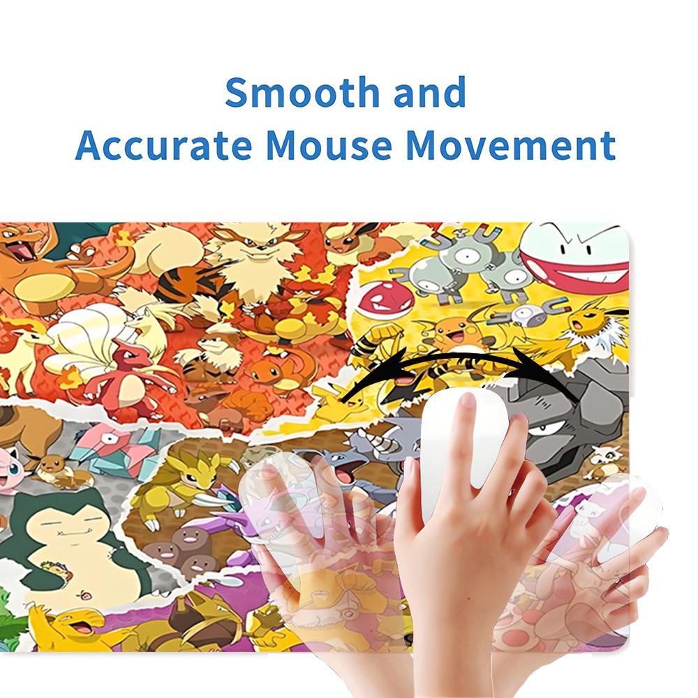 Pokemon Character Collage Large Gaming Mouse Pad Nonslip Rubber Base Waterproof Desk Mat For Office Pc Laptop