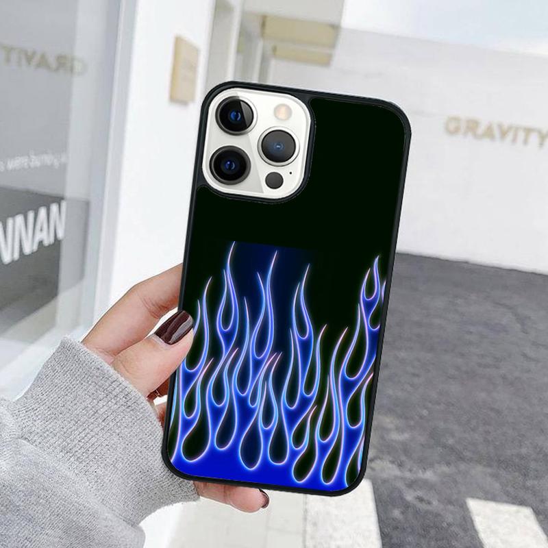 Матовый Чехол с Пламенем для iPhone 17 Air 15 16 Чехол 11 13 14 Pro Max 12 Plus Max Fundas