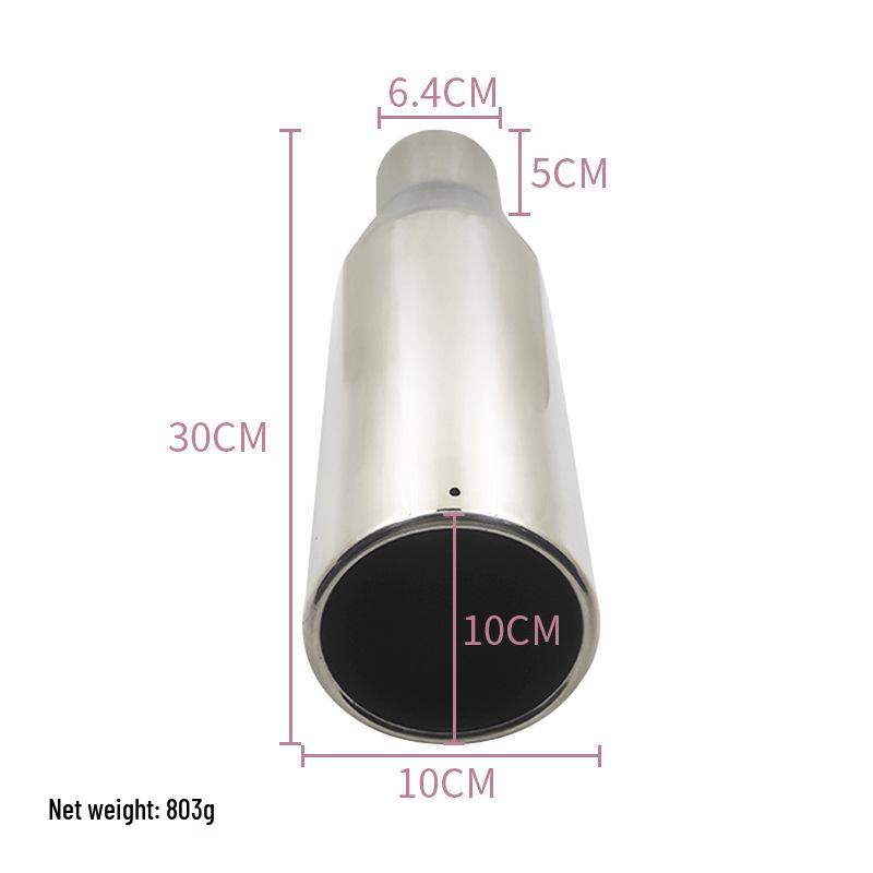 Silver Stainless Steel Car Exhaust Muffler Tailpipe (6.4cm Diameter)