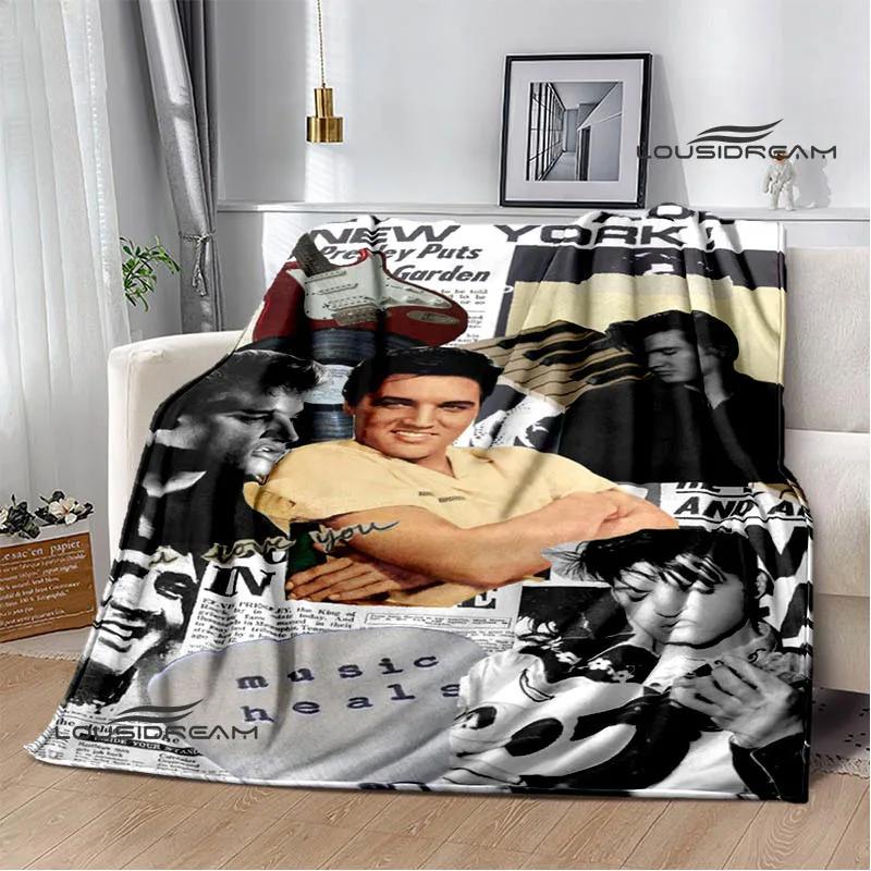 E-Elvis-Presley Retro print blanket blankets for beds Picnic blankets Flange blanket Soft and comfortable blanket birthday gift