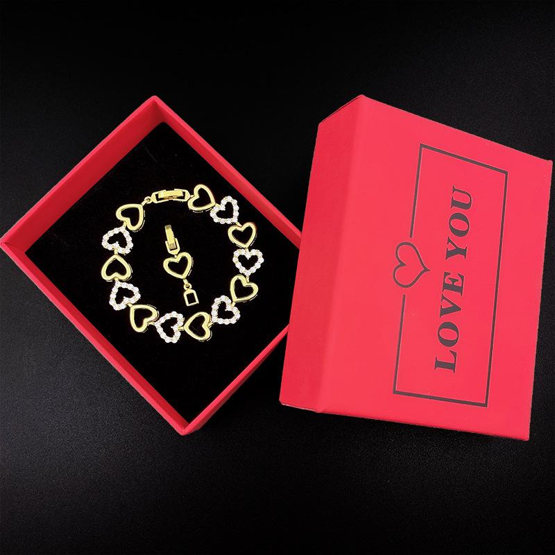 Индивидуальный комплект ювелирных изделий Love Jewelry, ожерелье, персиковое сердце, микро-инкрустированное 3A цирконием, комплект ювелирных изделий, цепочка с подвеской, свадебное сердце
