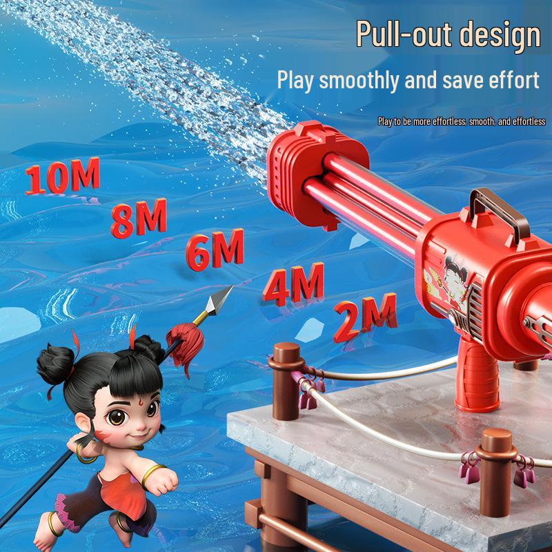 Nezha 2025 Детский водяной пистолет Гатлинг с дальнобойностью, игрушка