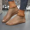 Mesh Low Heel Casual Sandals Fashion Slip-On Shoes for Women Solid  Square Heel PU Women's Sandals