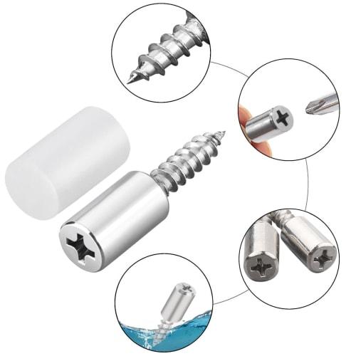 40-Piece Set of 26*7.5mm Screw-Type Shelf Support Dowels with Rubber Boots for Easy Installation. ABS Shelf Dowel Set for Partitions, Shelves, Bookcas