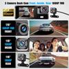 1080P Car Dash Cam 3 Cameras Front Cabin and Rear Driving Recorder 3 Channel DVR Cam with Loop Recording G-Sensor Black Box Car Accessories