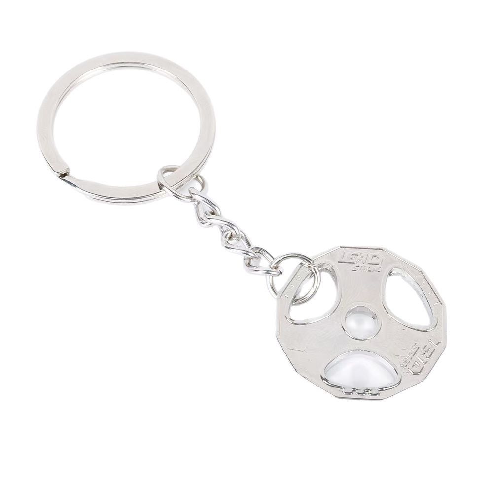 Mini Simulation Dumbbells Keyring Gym Fitness Series Pendant Barbell Plates Key Chain Gifts