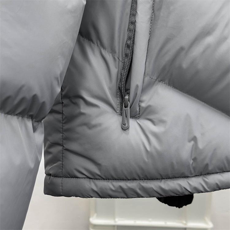 Men's American Style Black Hooded Jacket: Reflective Stand Collar, Winter Cotton, Casual Loose Fit.