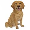 Убия Сидящий Золотистый ретривер (Маленький) 16.5 x 12 x 19.5 см Кукла Фигурка Украшение Животное Садовое Украшение Реалистичная Милая Собака H23135