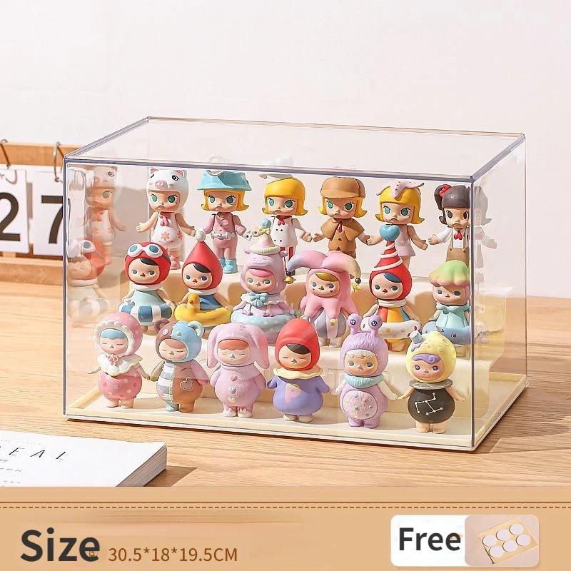 Ящик для хранения фигурок, акриловая коробка для переплета, стойка для кукол, большой прозрачный шкаф для демонстрации кукол