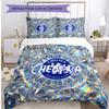 Chelsea FC Pattern Printed 3PCS Bedding Set Soft Skin-Friendly Washable Duvet Cover & Pillowcases Set All Season Bedroom