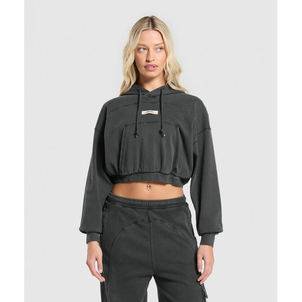 Gymshark Толстовка с капюшоном Rest Day Ribbed Asphalt Grey B1c4e Gc02