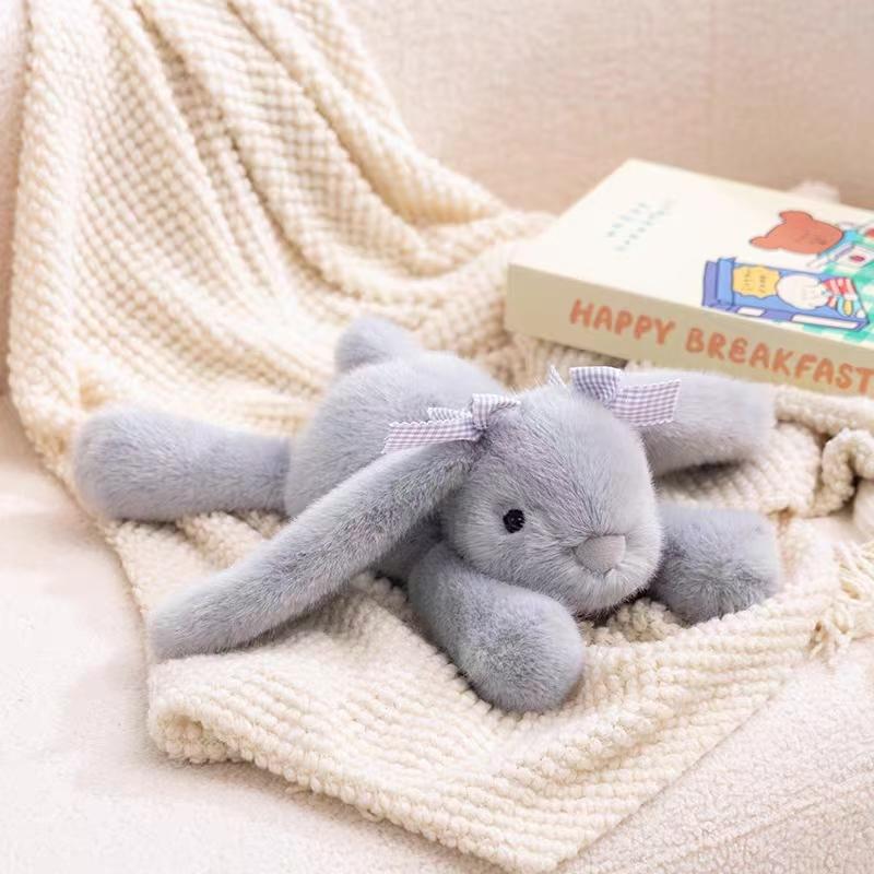 35Cm Kawaii Bunny Plush Toy Ultra-Soft Long Ear Shy Rabbit Pillow Collectible Doll For Kids Birthday Easter Funny Party Gift